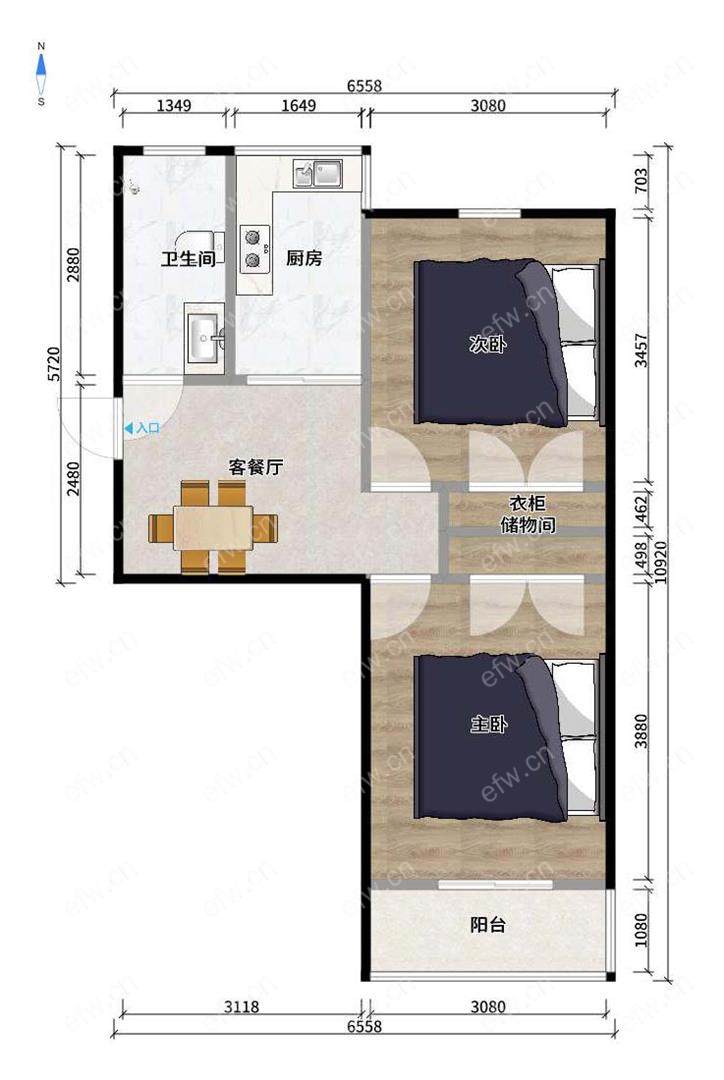 双河二村 2室1厅