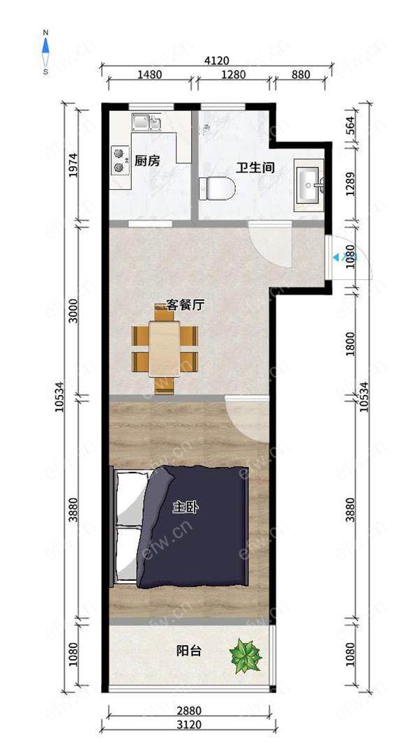 婚装全明东边户1房,惠龙新村 格局工整合理