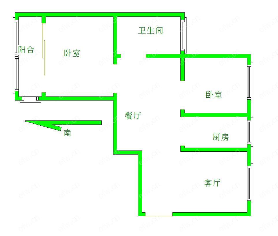 丰涵家园 2室2厅,楼层，精装拎包即住