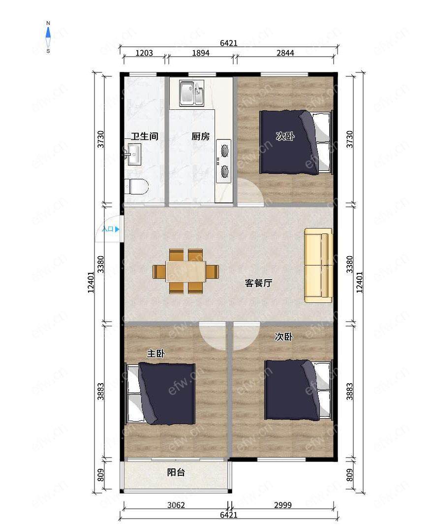 五里新村 3室1厅