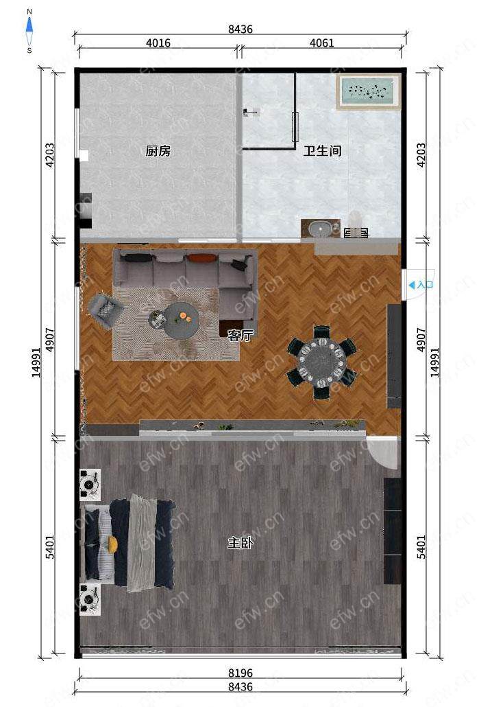县前西街       1室1厅