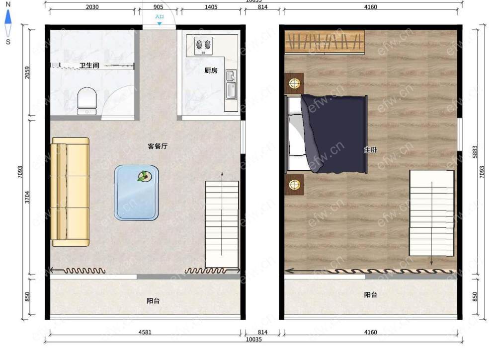 缤悦湾 2室2厅，拎包入住