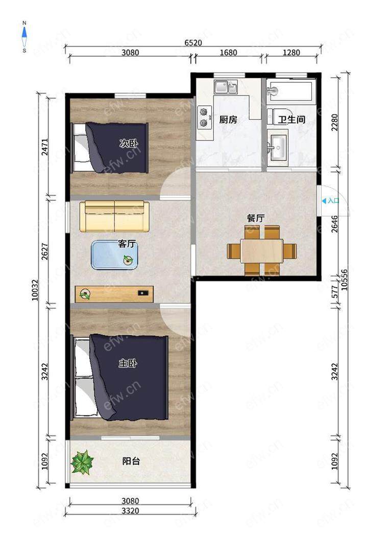 双河新村 2室2厅 全明户型，房龄新