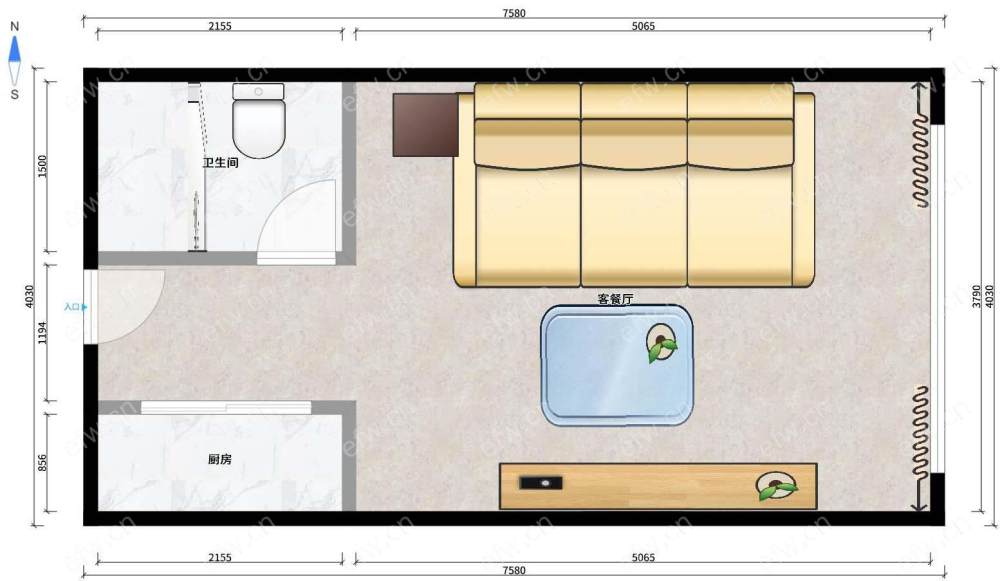 赛格公馆 2室1厅1卫