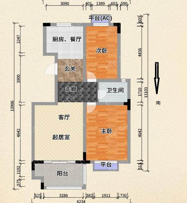 桑达园小区（北区） 2室2厅