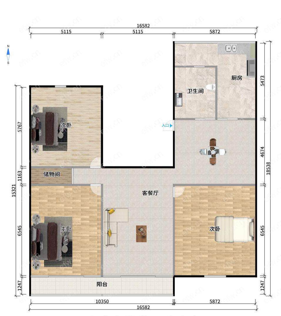 小木桥北 3室2厅