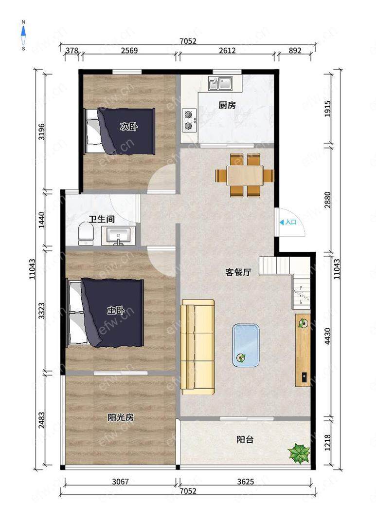 晴山蓝城二期（122-259） 2室2厅