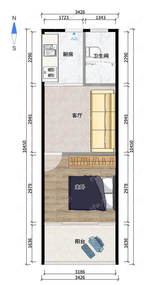 绿地世纪城三期 1室1厅