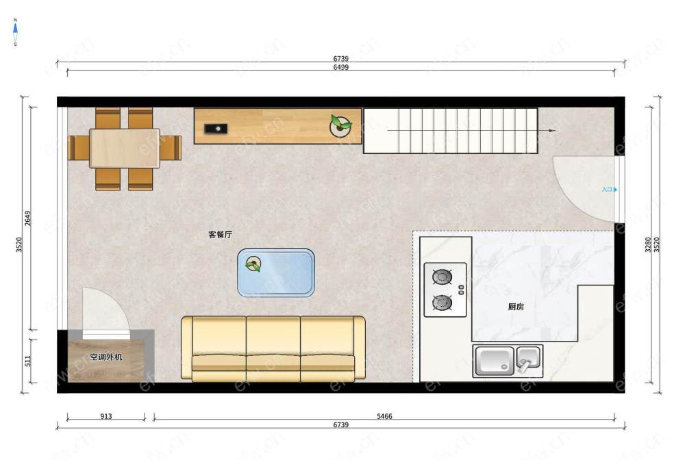 港龙城市商业广场 2室2厅