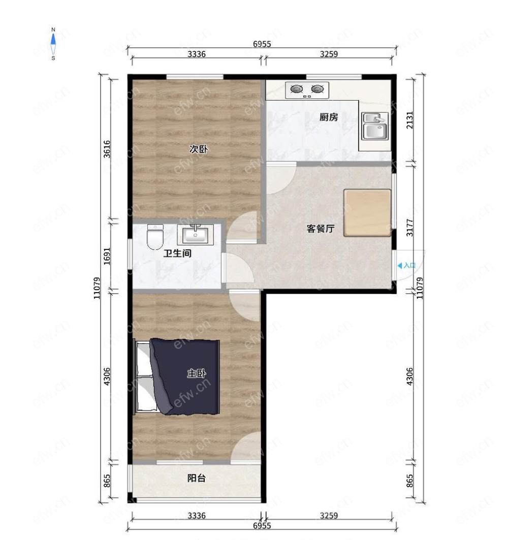 柴机新村 2室1厅出售