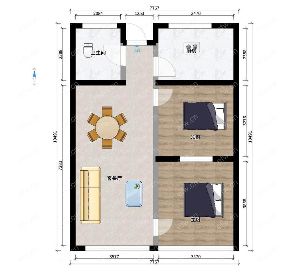 嘉润公馆 2室1厅