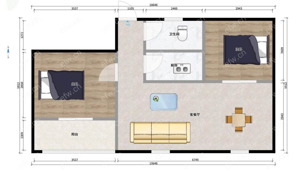 锡州东路 2室1厅