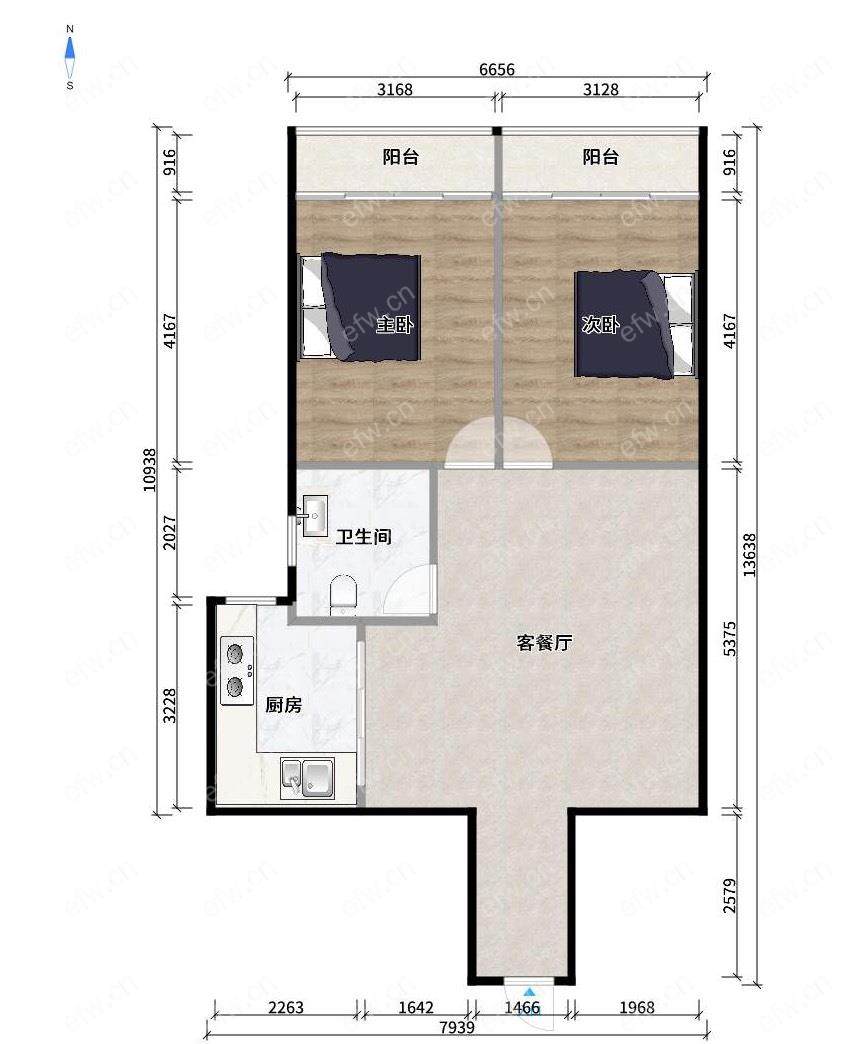 华通大厦（永定巷） 3室2厅