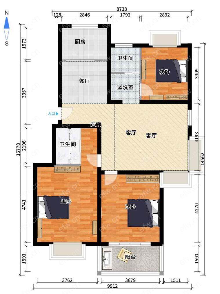 凤翔馨城 3室2厅