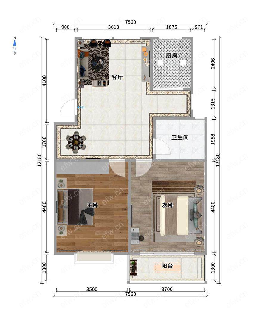 桑达园小区（北区） 2室2厅