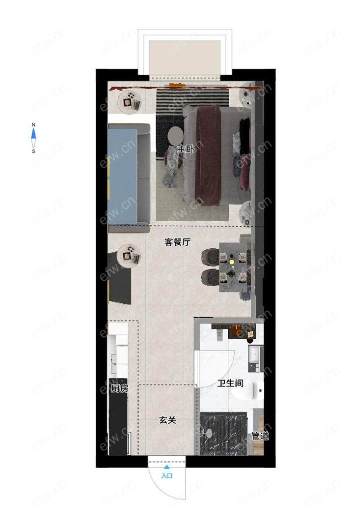 金科米兰公寓 1室1厅