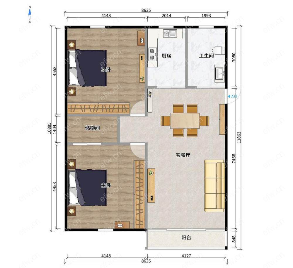 小木桥北 2室2厅