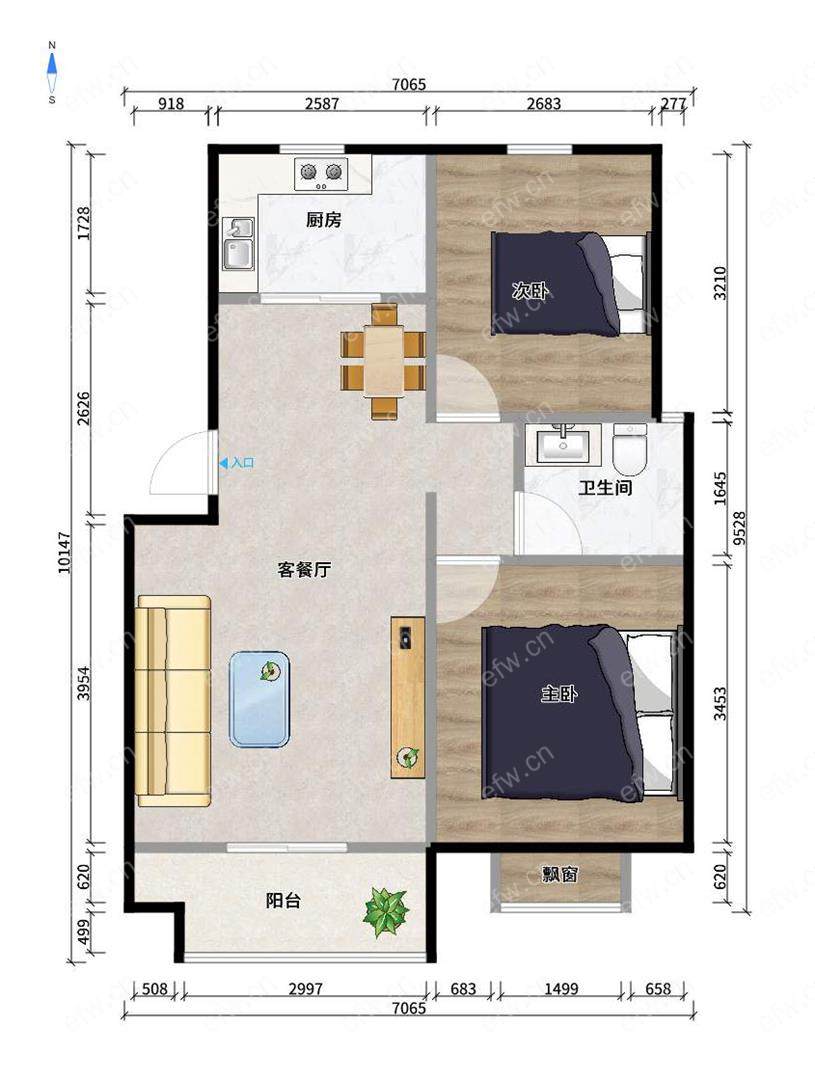 晴山蓝城二期（122-259） 2室2厅