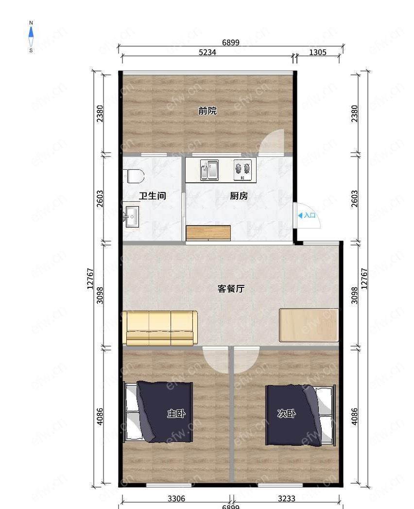 开源路 2室2厅 72.58平