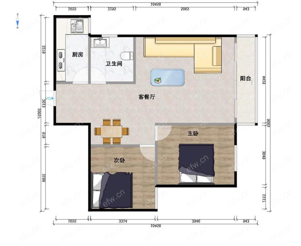 阳光100际新城北区（527-563） 2室2厅