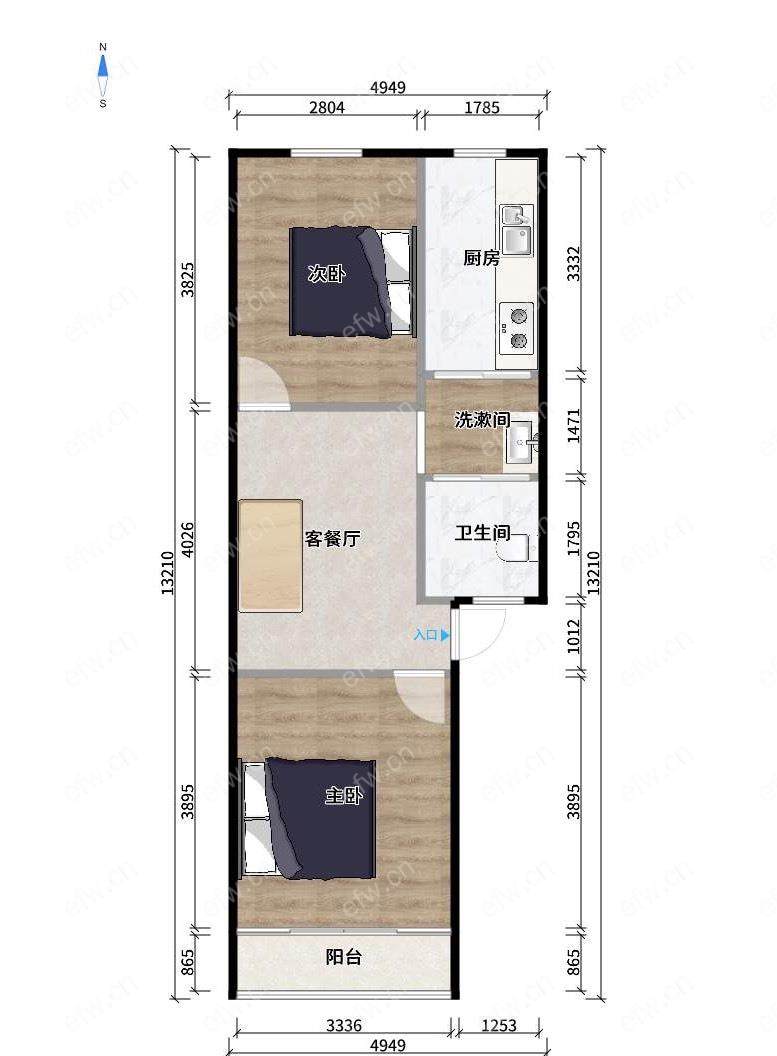 芦庄一区 简约2房  明厨明卫  采光明亮