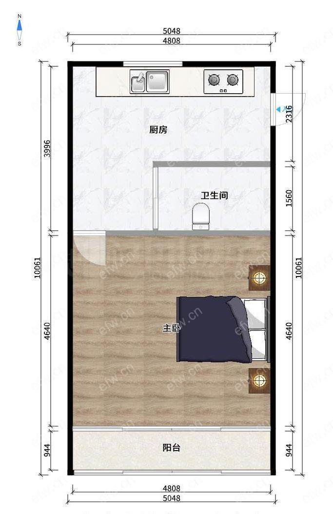 建筑新村 1室1厅