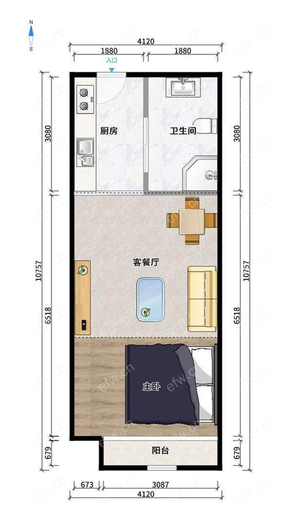 小天鹅品园 1室1厅