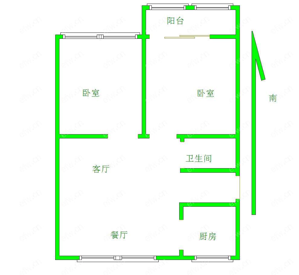 婚装全明东边户2房,汤巷 格局工整合理