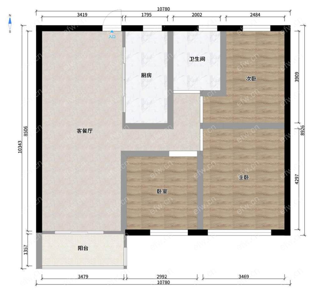 融创玉兰公馆（惠港玉兰苑）一区 3室2厅