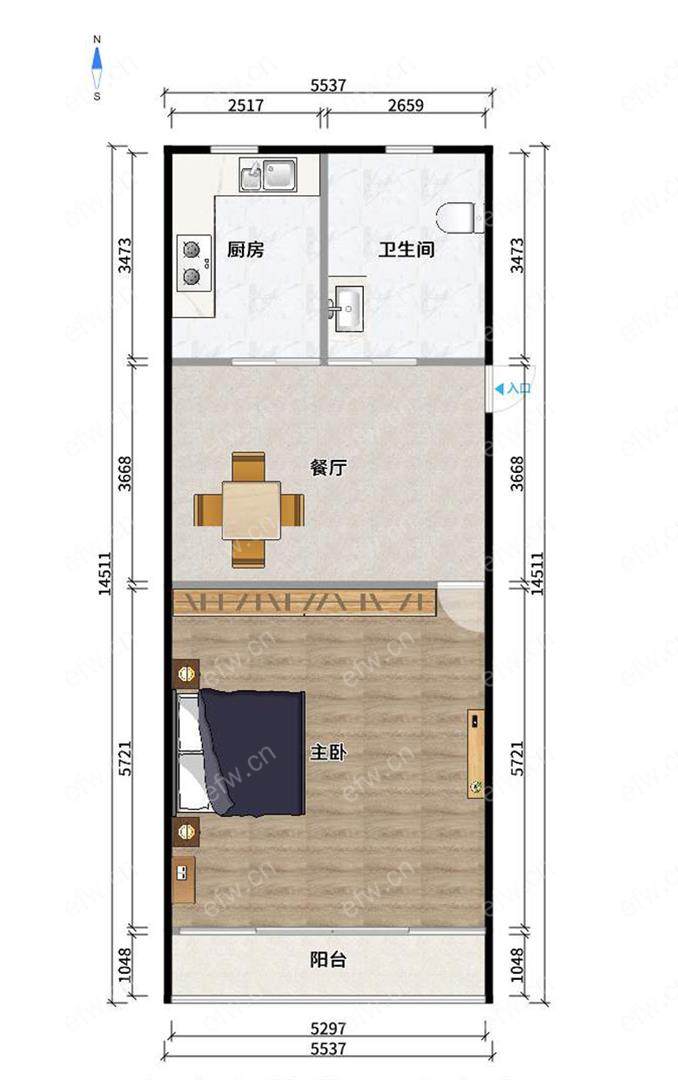 置煤浜 1室1厅 42.24平，豪华装修，品牌家具家电，崇宁路可用，地铁口