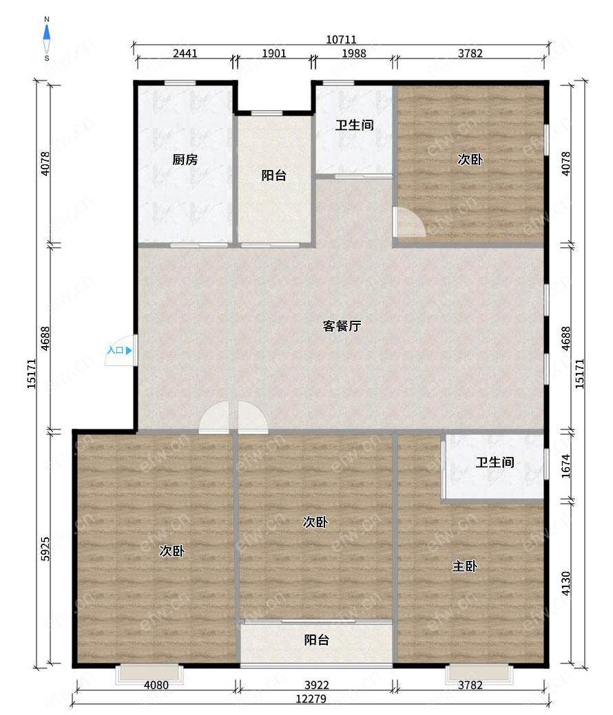 稀缺4房豪装拎包即住,紫金门尽享优雅品质,多重阳台+飘窗