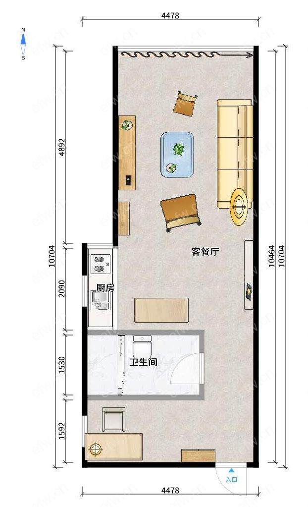 天一公馆（太平洋城中城三期A区） 2室2厅