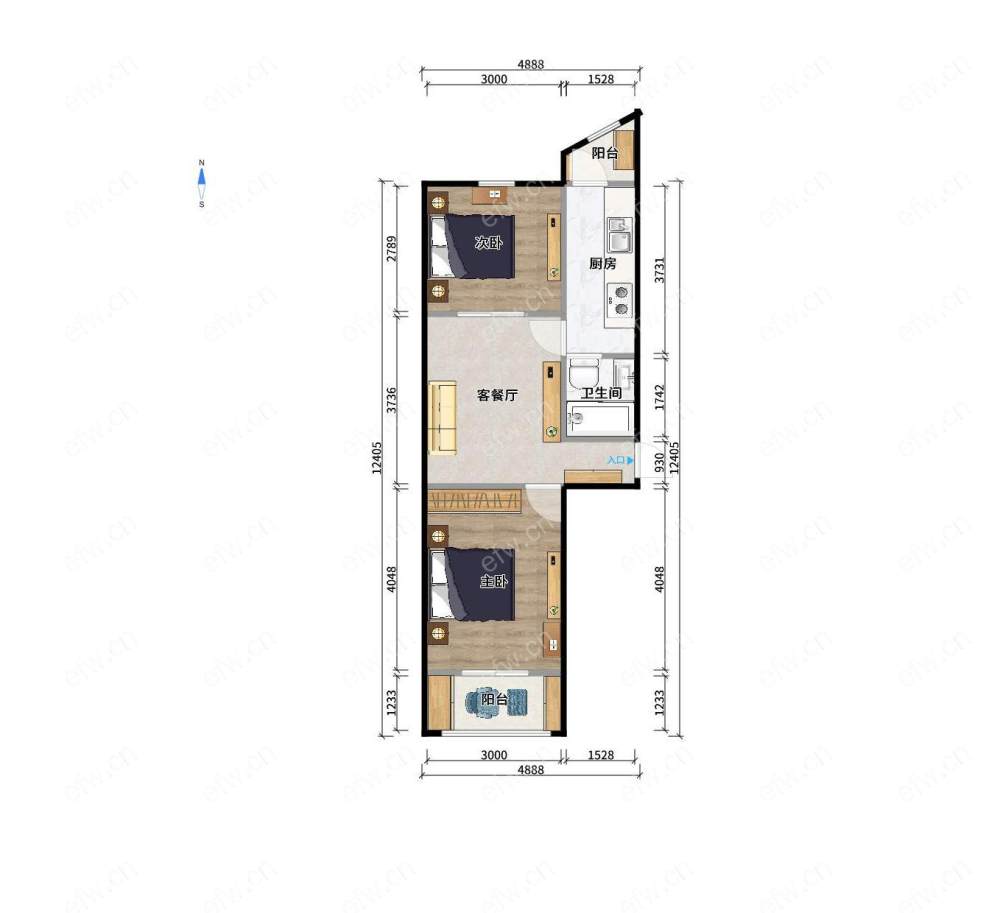 靖海新村 2室1厅顶楼看中价格可以谈