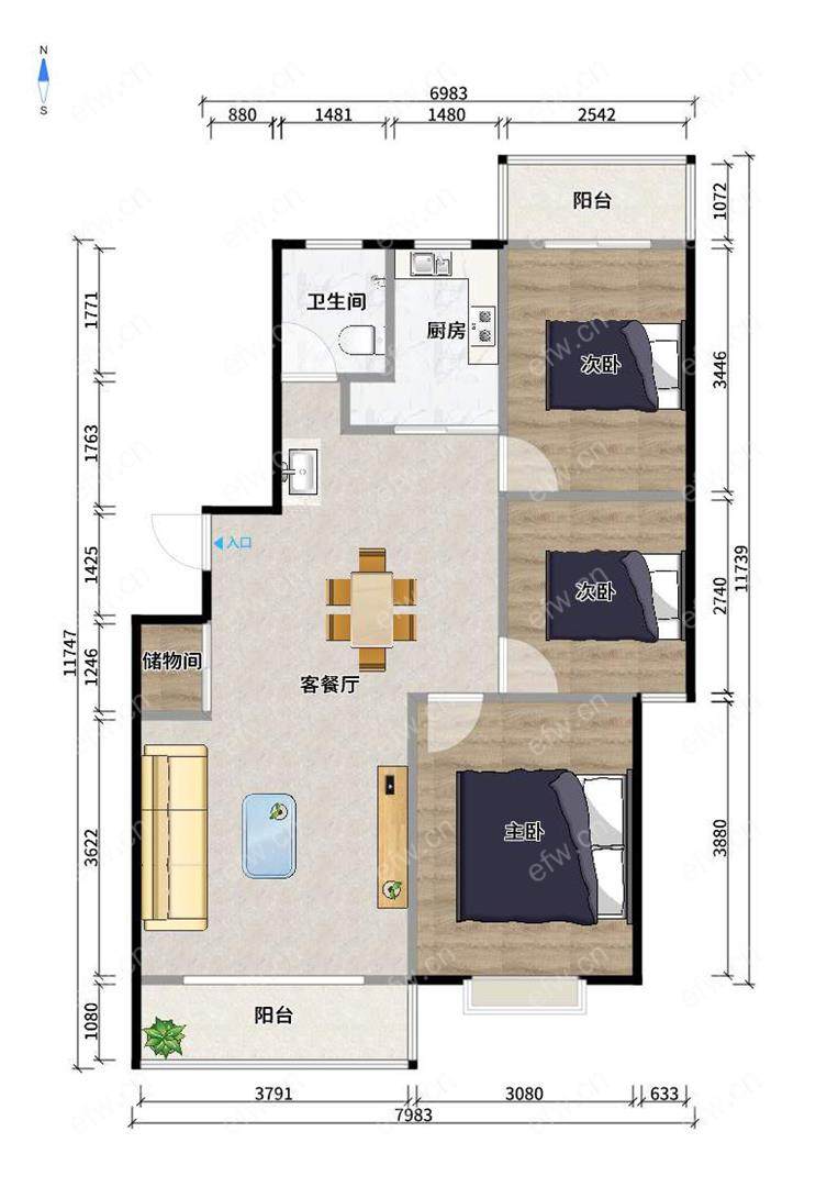 二泉东园 3室2厅精装修，地铁口