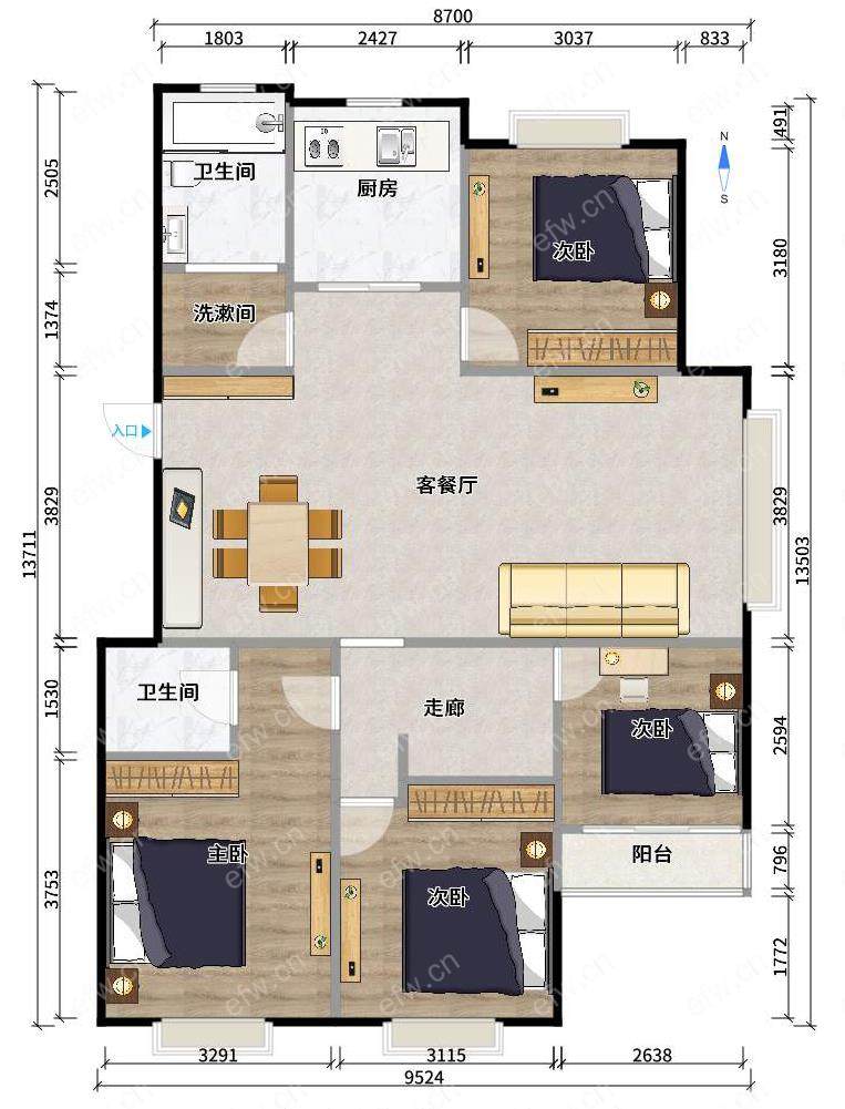 金都花园 4室2厅