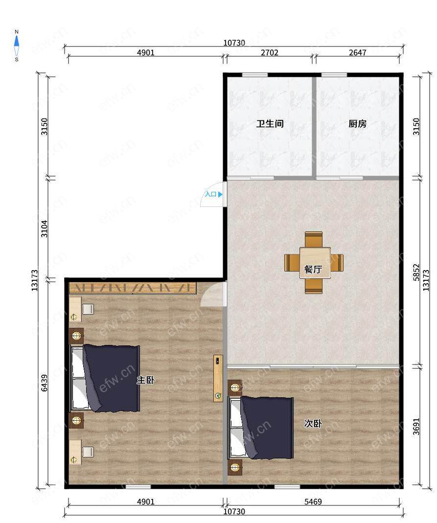 西直街 2室1厅 环境好 精装修 拎包入住