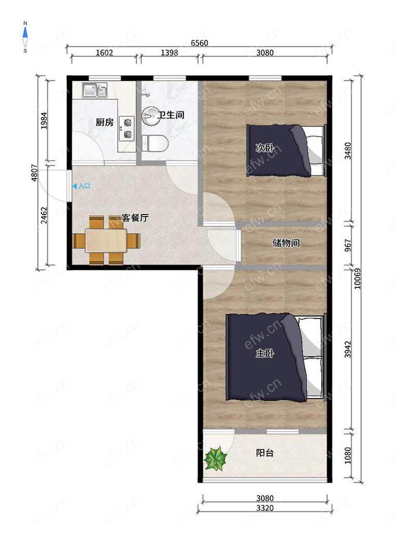 惠龙新村 2室1厅