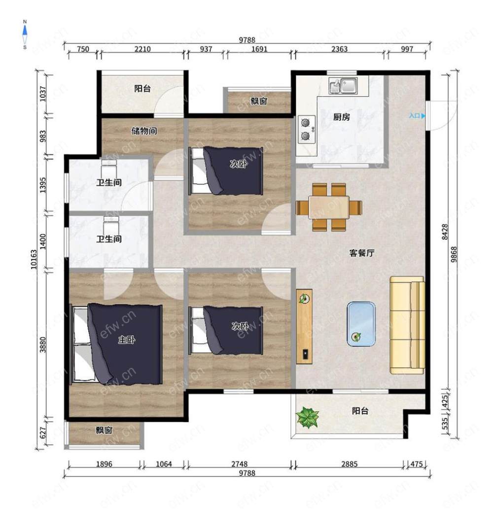 天渝骄园 4室2厅。毛坯，不靠高架