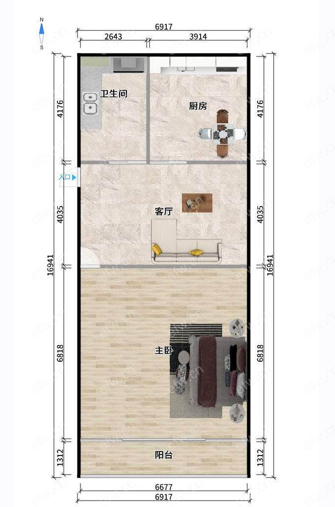 槐树巷 1室1厅房出售