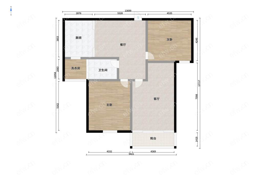瑞星家园（西区40-168） 2室1厅