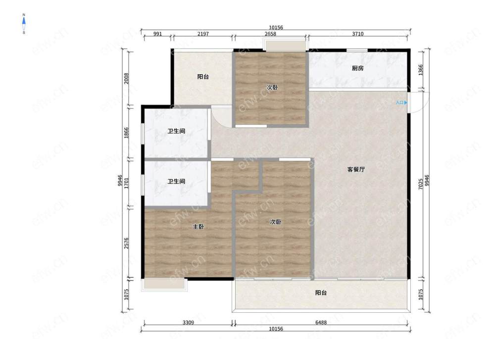 世茂时光里（世茂天域名园） 3室2厅