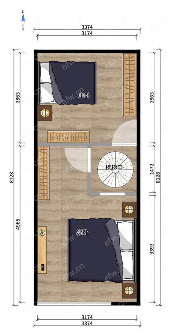 双达时代大厦古运传奇 1室1厅 楼上楼下精装修