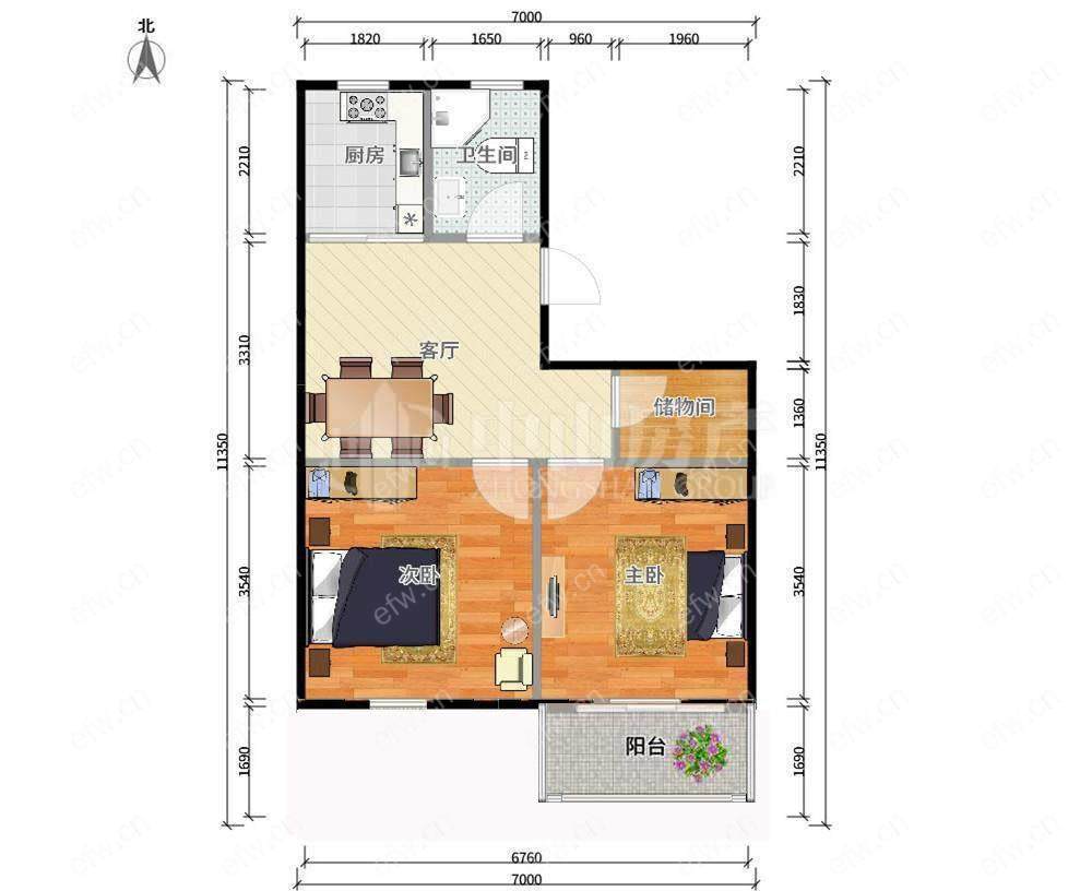 中市桥上塘街小区 2室1厅