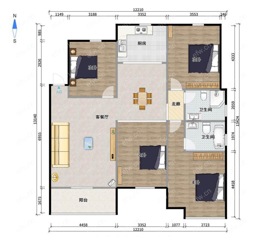 融创熙园一期（87-107） 4室2厅