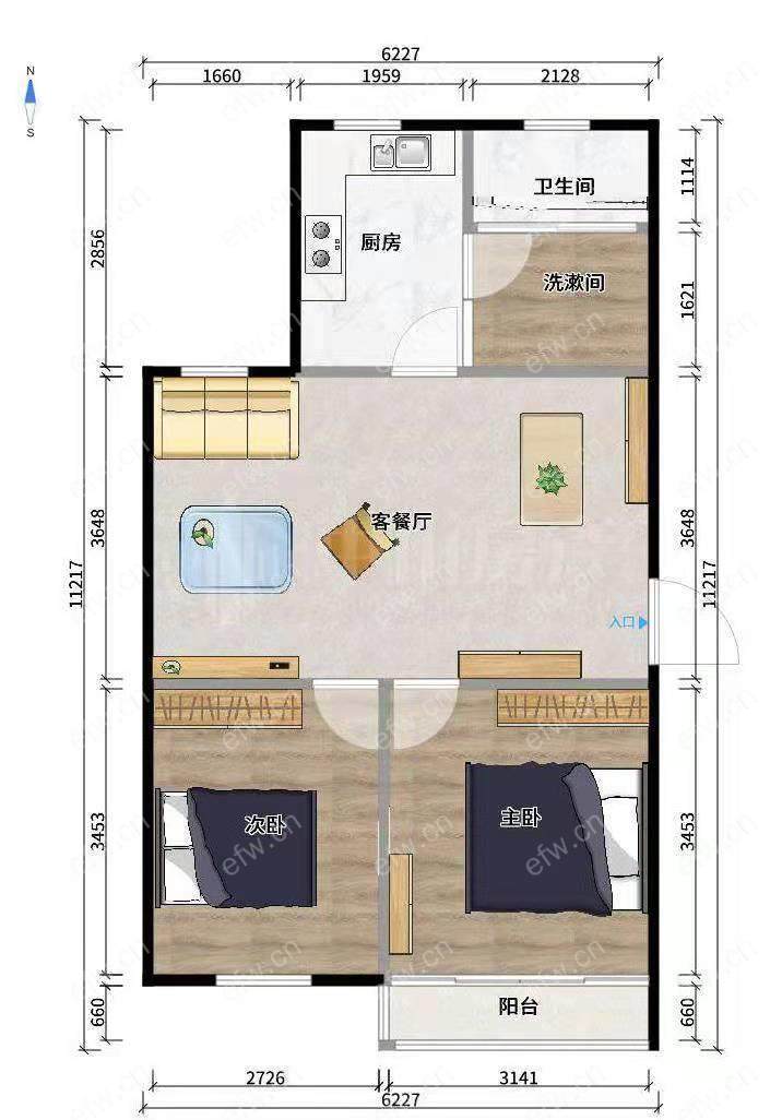 刘潭双地铁口 新盛苑 2室2厅