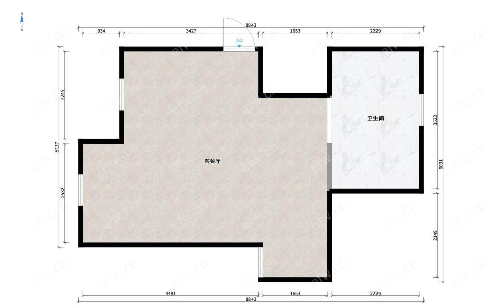 天一公馆（太平洋城中城三期A区） 2室1厅