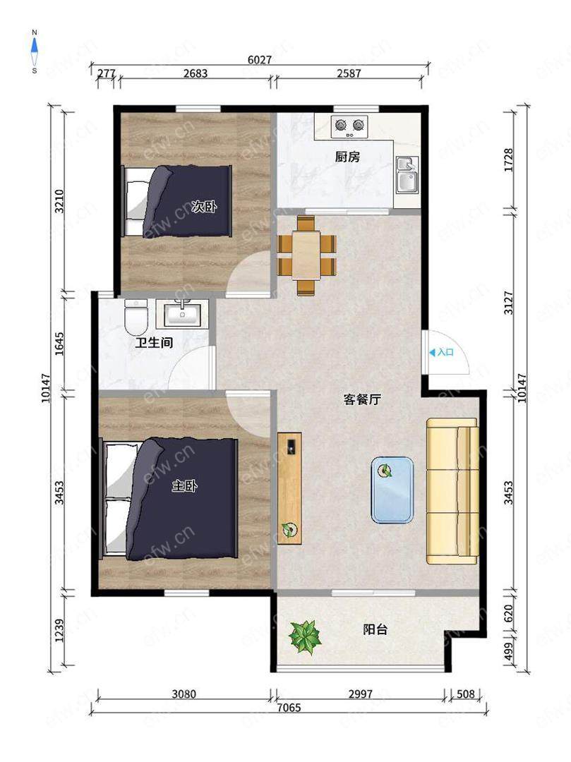 晴山蓝城二期（122-259） 2室2厅