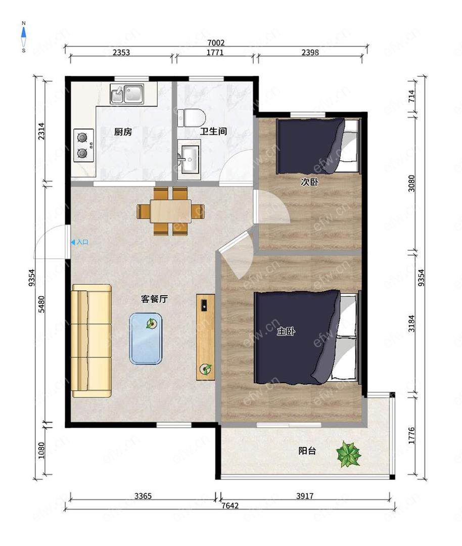 新惠家园（西区125-173） 2室2厅