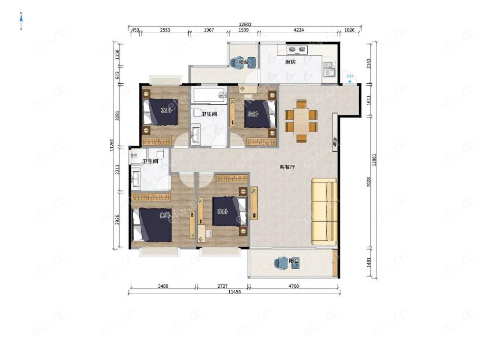 富力城（金禧家园）D区 3室2厅