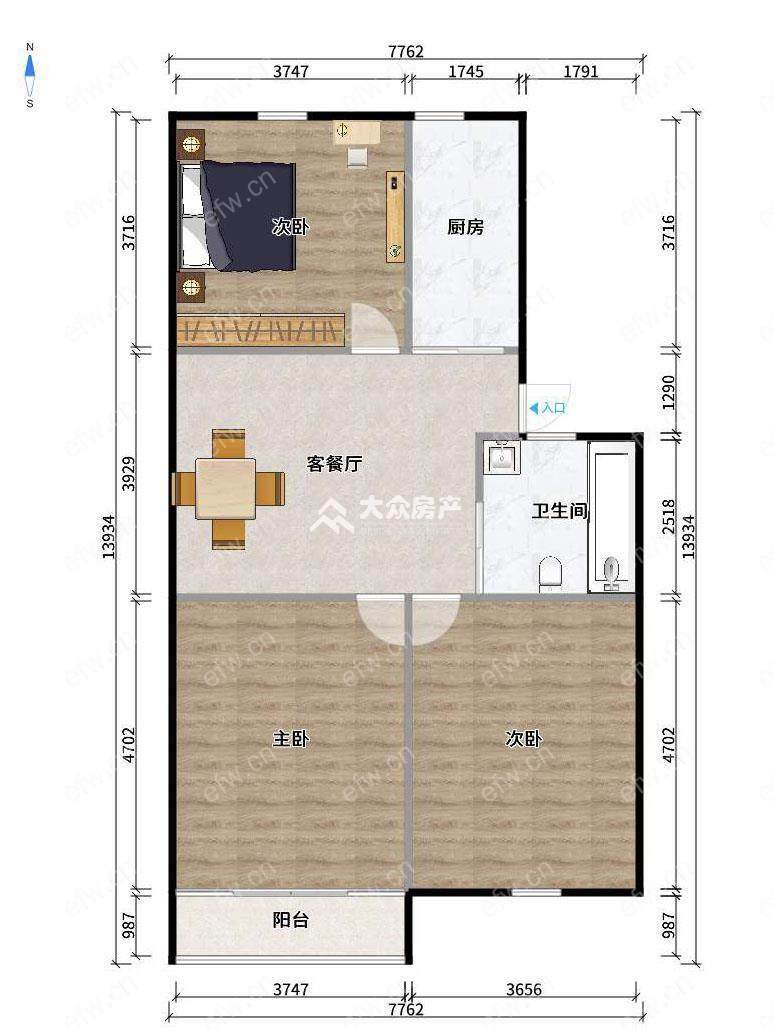 市繁华地带精装保养挺好拎包入住刚需三房三楼新开河